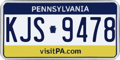 PA license plate KJS9478