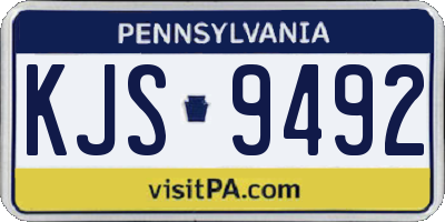PA license plate KJS9492
