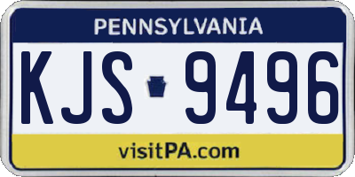 PA license plate KJS9496