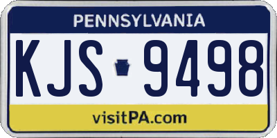 PA license plate KJS9498