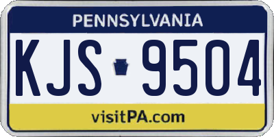 PA license plate KJS9504