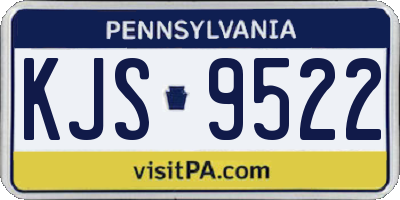 PA license plate KJS9522