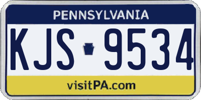 PA license plate KJS9534