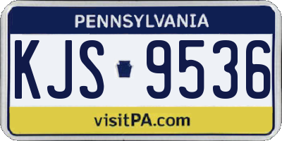 PA license plate KJS9536