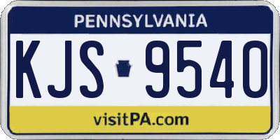 PA license plate KJS9540