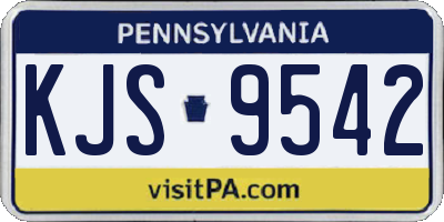 PA license plate KJS9542