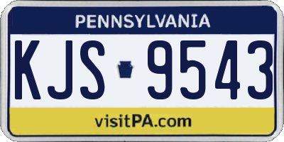 PA license plate KJS9543