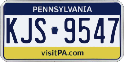 PA license plate KJS9547