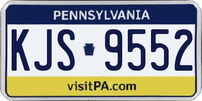 PA license plate KJS9552