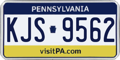 PA license plate KJS9562