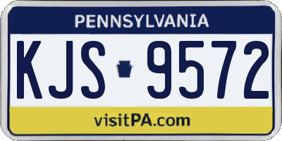 PA license plate KJS9572