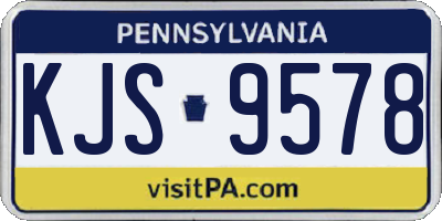 PA license plate KJS9578