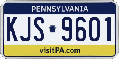 PA license plate KJS9601