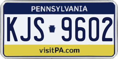 PA license plate KJS9602