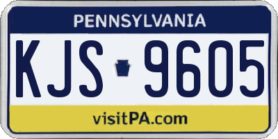 PA license plate KJS9605