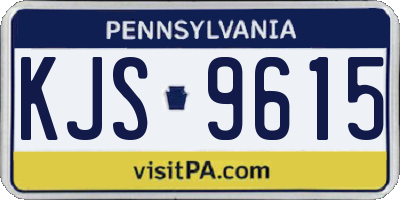PA license plate KJS9615
