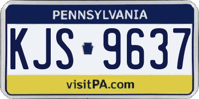 PA license plate KJS9637