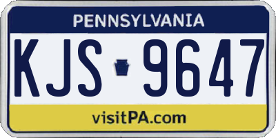PA license plate KJS9647