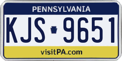 PA license plate KJS9651