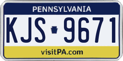 PA license plate KJS9671