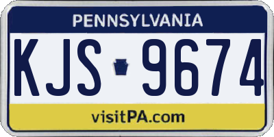 PA license plate KJS9674