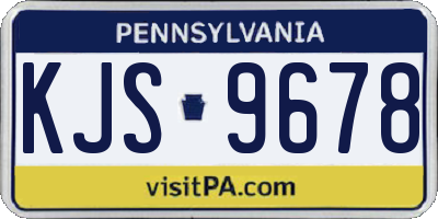 PA license plate KJS9678