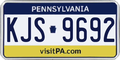 PA license plate KJS9692
