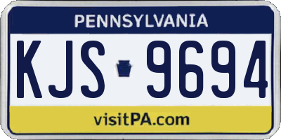 PA license plate KJS9694