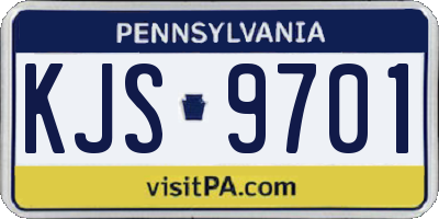 PA license plate KJS9701