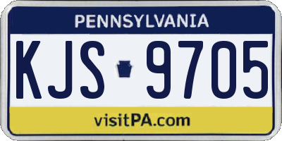 PA license plate KJS9705
