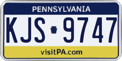 PA license plate KJS9747