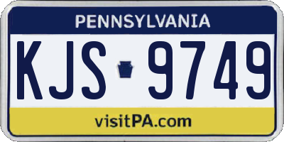 PA license plate KJS9749