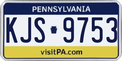 PA license plate KJS9753