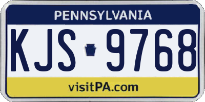 PA license plate KJS9768