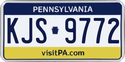 PA license plate KJS9772