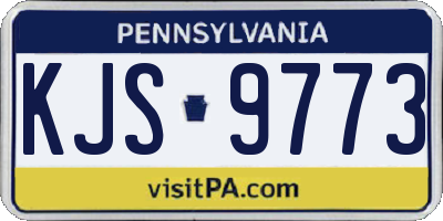PA license plate KJS9773