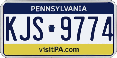 PA license plate KJS9774