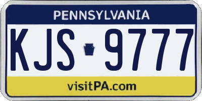 PA license plate KJS9777