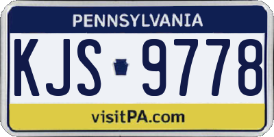 PA license plate KJS9778