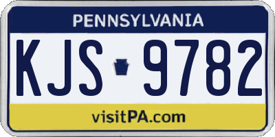 PA license plate KJS9782