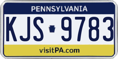 PA license plate KJS9783
