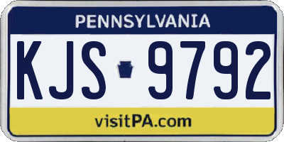 PA license plate KJS9792