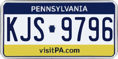 PA license plate KJS9796