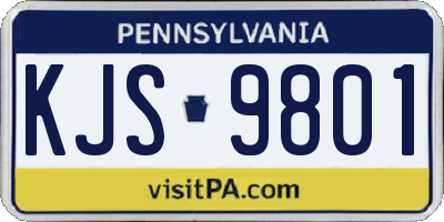 PA license plate KJS9801