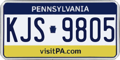 PA license plate KJS9805