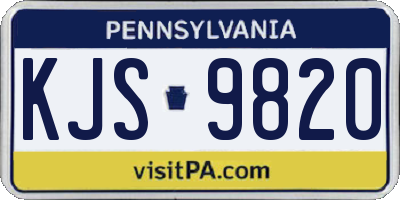 PA license plate KJS9820