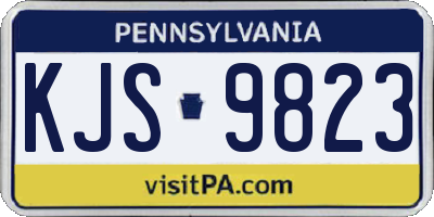 PA license plate KJS9823
