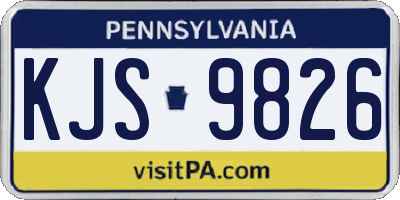PA license plate KJS9826
