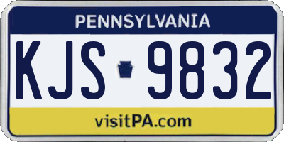 PA license plate KJS9832