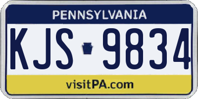 PA license plate KJS9834